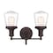Designers Fountain Taylor 15.25in 3-Light Satin Bronze Industrial Indoor Vanity Light with Clear Glass Shades 69502-SB - alternate 3